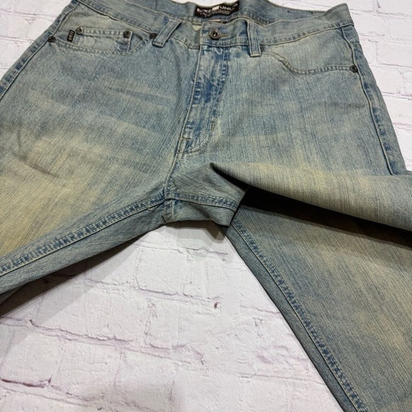 Ecko Unlimited Stylish Baggy Jeans Dirty Wash Denim Argyle Pocket 34 x 32 EuC - Picture 8 of 12